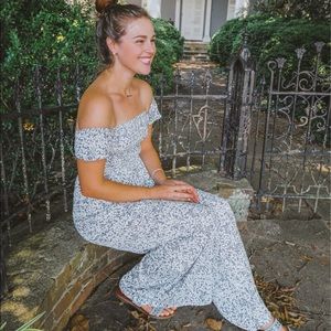 Blue floral jumpsuit